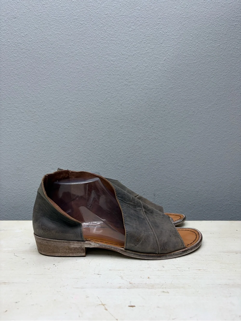 Free People Brown Leather Mont Black Flats Size 41
